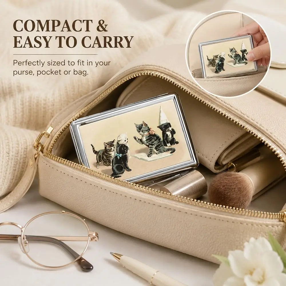 Vintage Metal Card Case | Snap-Close Card & ID Holder
