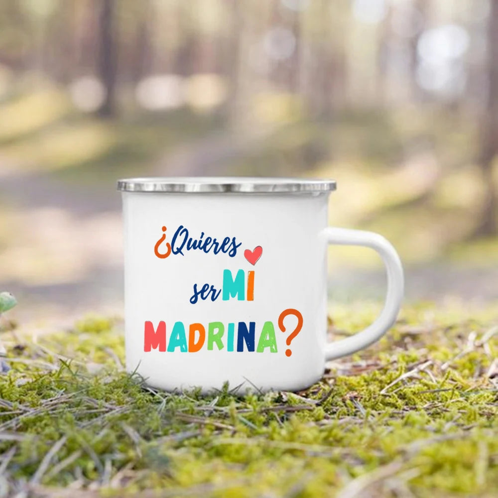 Would You Be My Godmother Enamel Mug – Godmother Gift