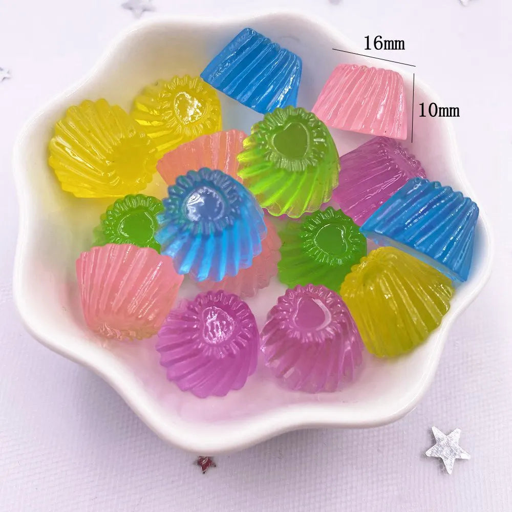 20pcs Resin 3D Candy Jelly Flatback Cabochon DIY Craft Decor