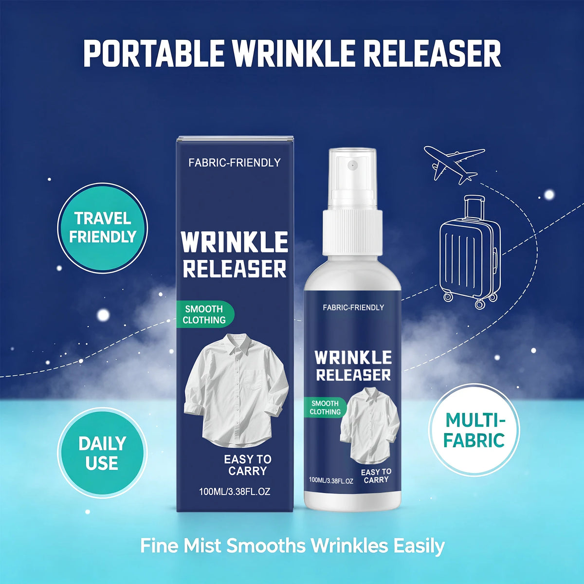 Wrinkle Release Spray – Fine Mist Fabric Smoother 100ml