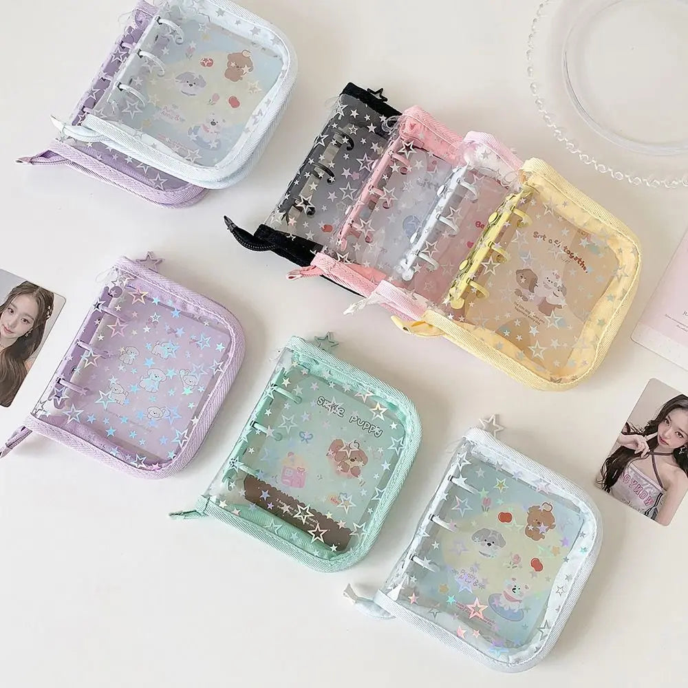 A8 Kpop Photocard Binder – Star Glitter 3-Inch Loose-Leaf Album