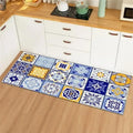 Waterproof Anti-Slip Kitchen Floor Mat – Floral Polyester Rug