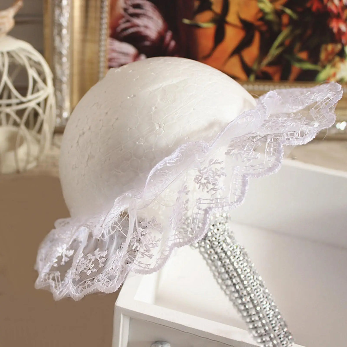 Foam Bouquet Holder with Lace Skirt | DIY Floral Arrangement