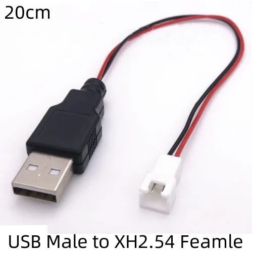 USB to XH2.54 / PH2.0 Terminal Cable | 2-Core Power Supply