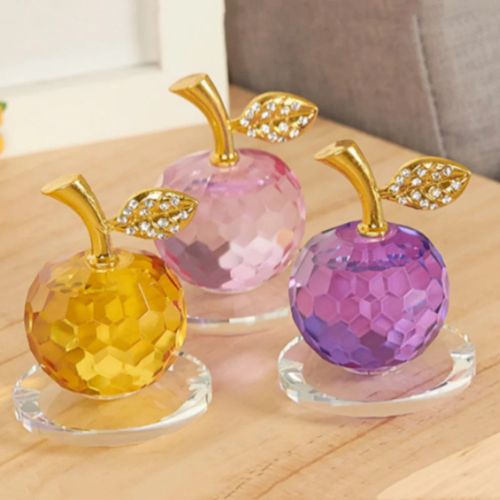3D Crystal Apple Ornament – Home Décor & Gift Figurine