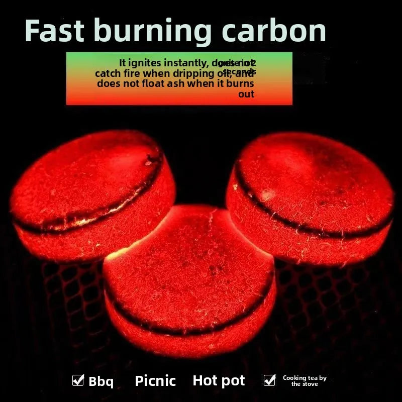 Smokeless BBQ Fruit Charcoal 33mm – Quick Ignition Tablets