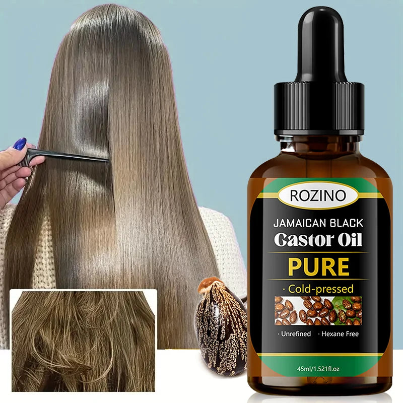 ROZINO Pure Castor Oil – Cold-Pressed Unrefined Carrier Oil