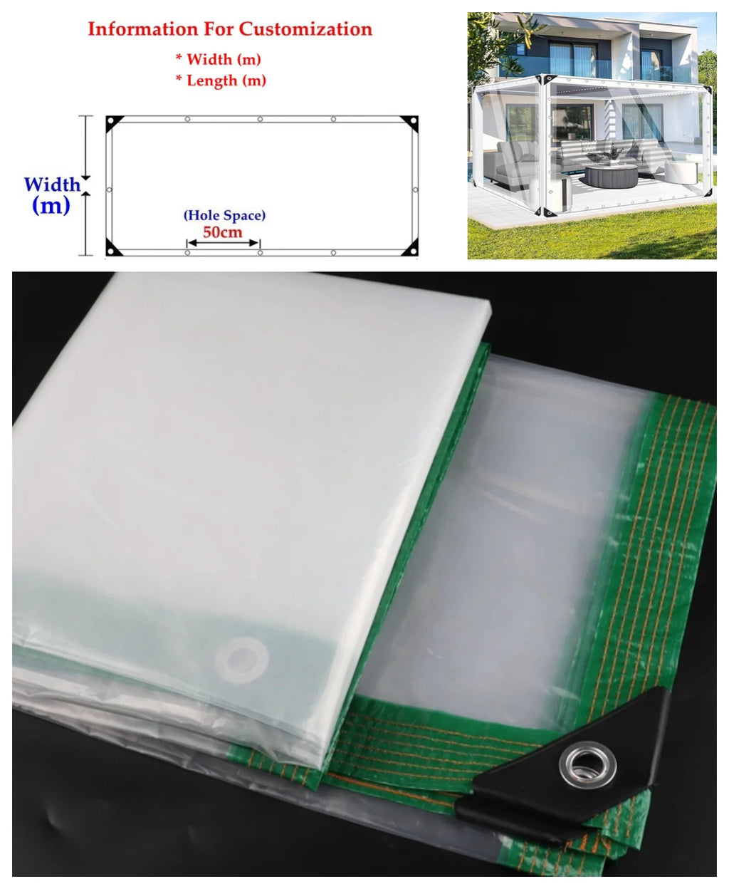 Transparent PE Film Tarpaulin – Customizable Waterproof Cover
