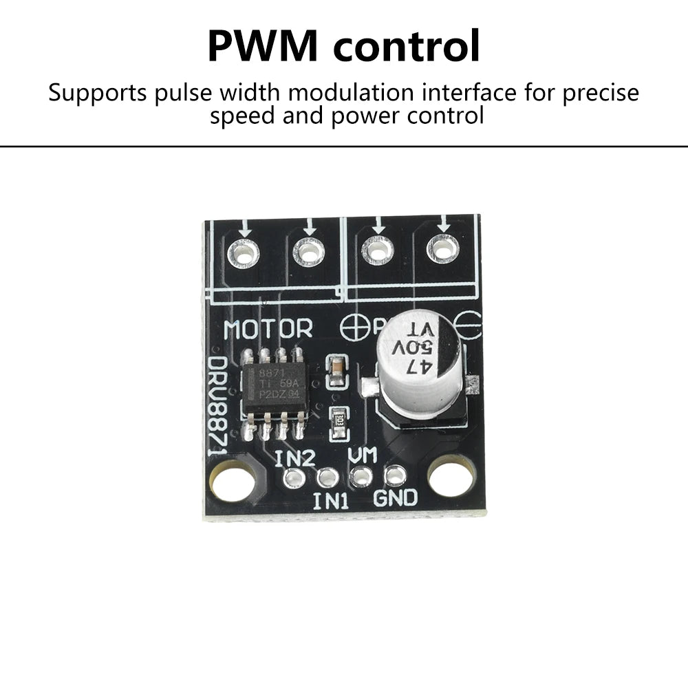 DRV8871 H-Bridge DC Motor Driver Module 6.5–45V 3.6A PWM