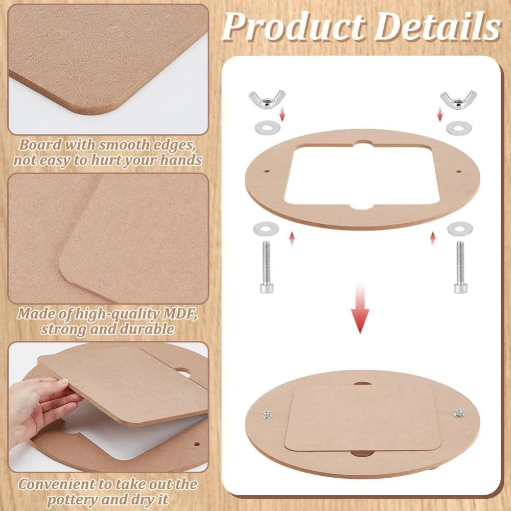 11.8" Pottery Wheel Bat Set – Round & Square Clay Throwing Bats