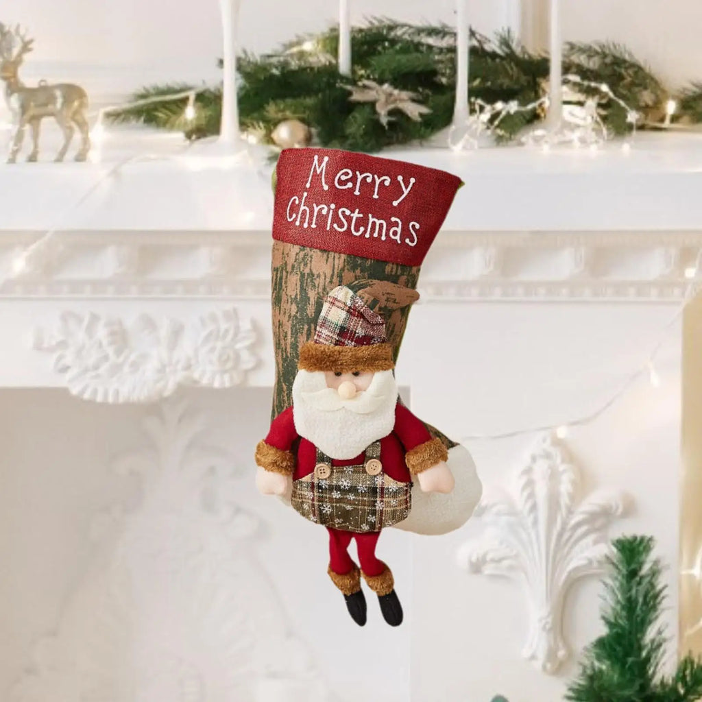 Christmas Stocking Hanging Decoration – Farmhouse Gift Bag