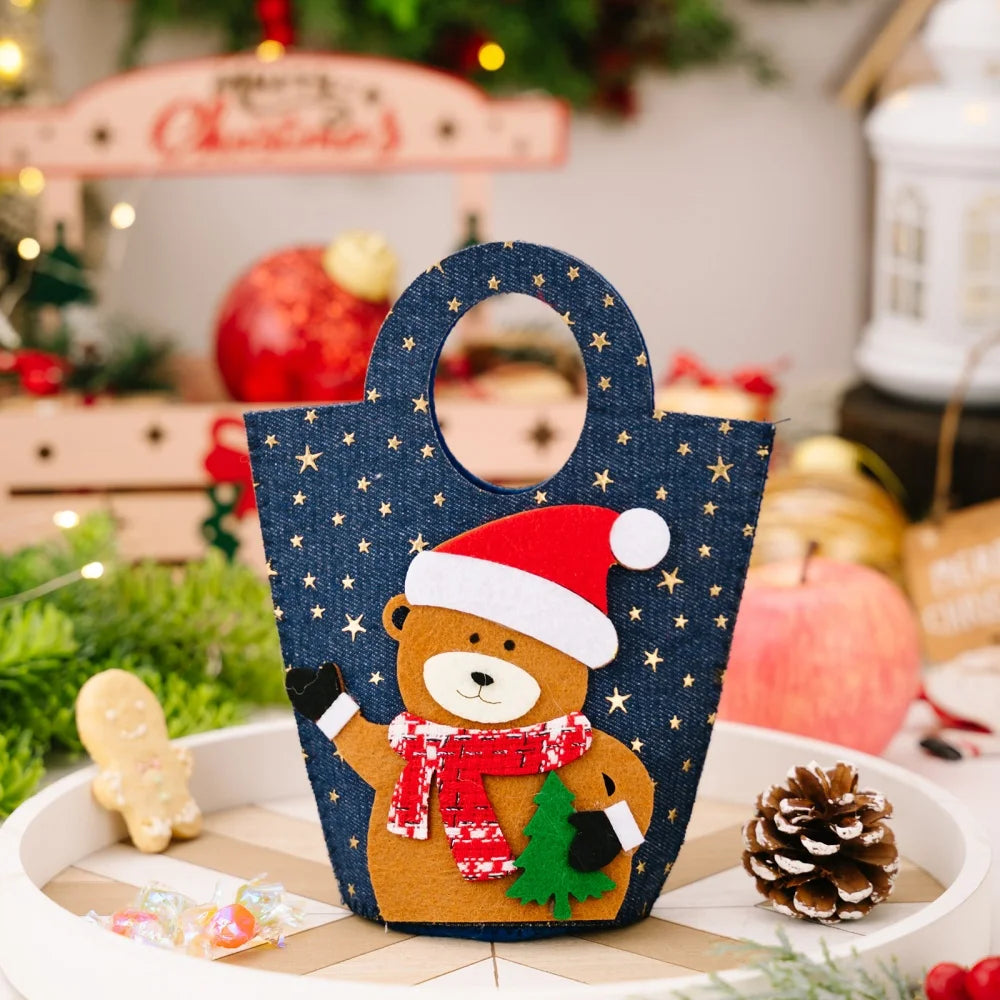 Santa Claus Christmas Gift Bag – Washable Reusable Candy Bag