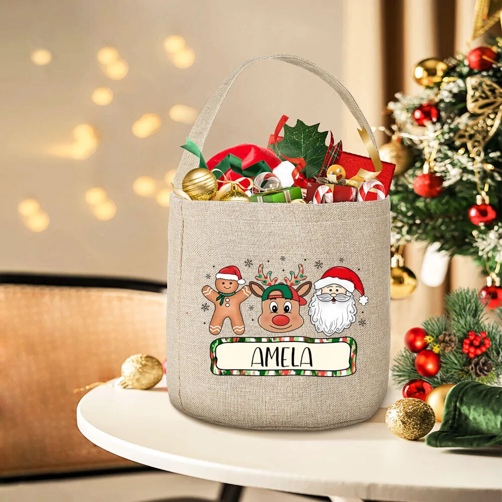 Custom Christmas Santa Sack – Linen Xmas Gift Bag for Kids