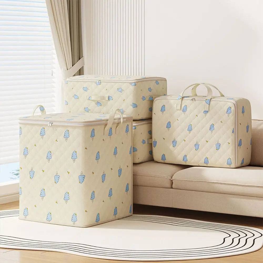 Foldable Canvas Storage Bag | Large Quilt & Clothes Organizer
