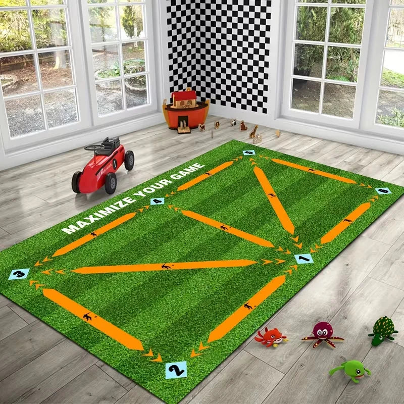 Faux Grass Play Mat – Kids Soccer Rug for Bedroom & Living Room