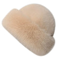 Fluffy Faux Fur Plush Bucket Hat – Windproof Winter Panama Cap