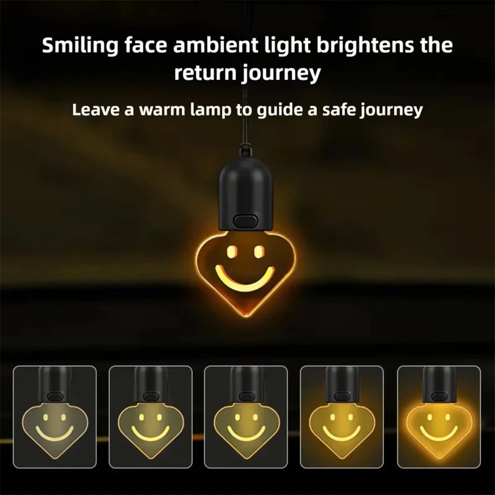 Heart Smiley Mini Bulb Car Ambient Light – Rearview Mirror Decor