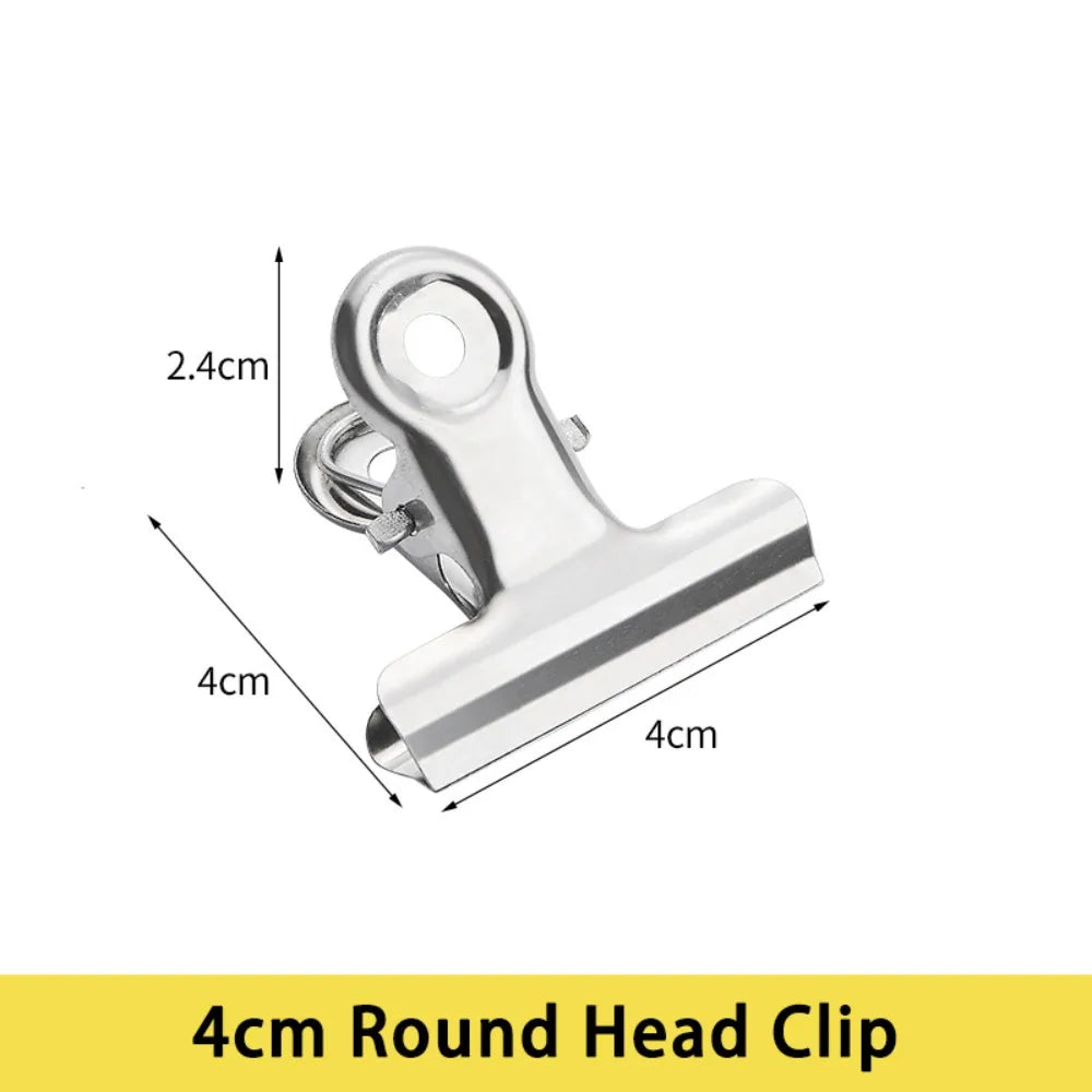 Stainless Steel Metal Binder Clips – Multi-Size Round/Flat/Mountain