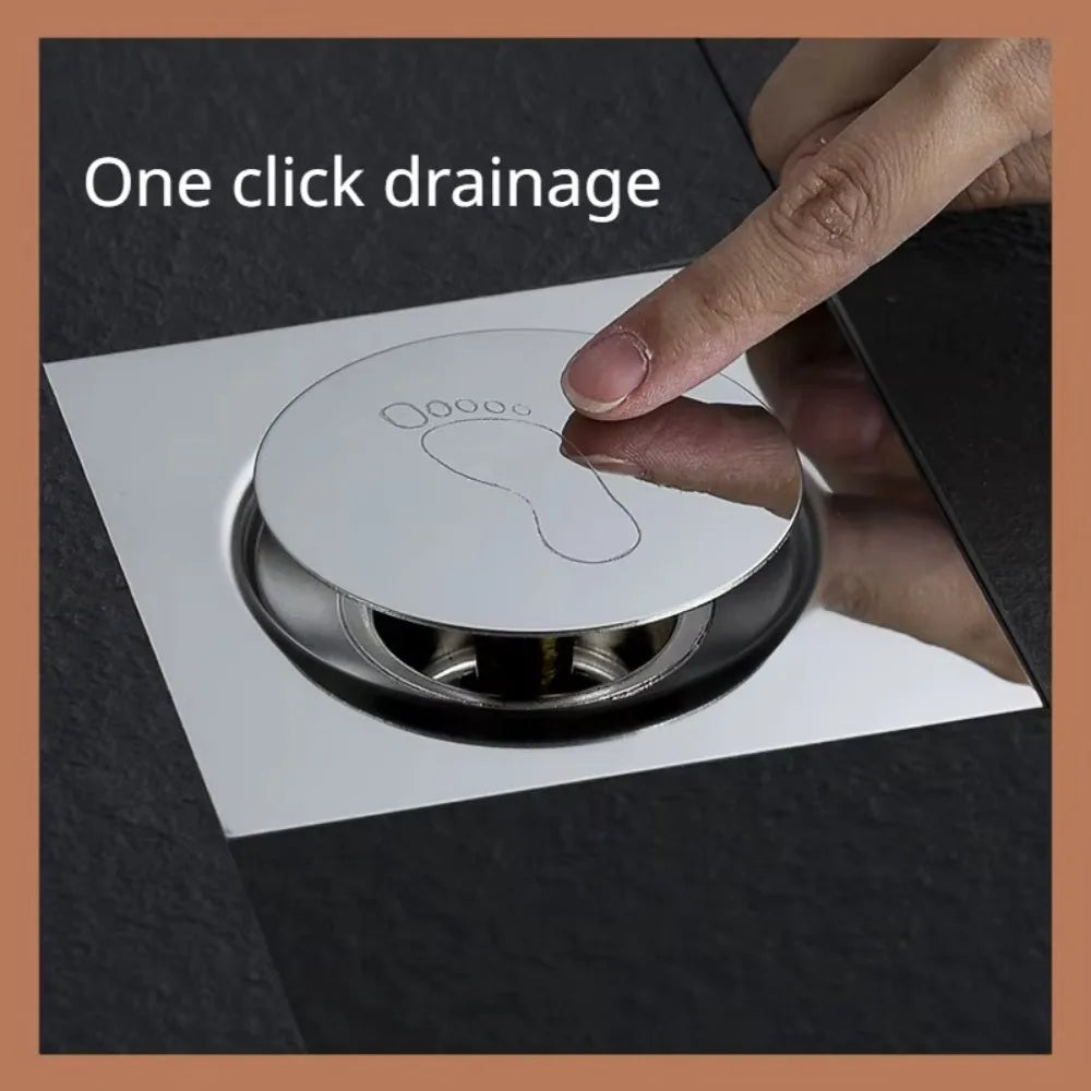 Stainless Steel Pop-Up Floor Drain | Anti-Odor Shower Strainer