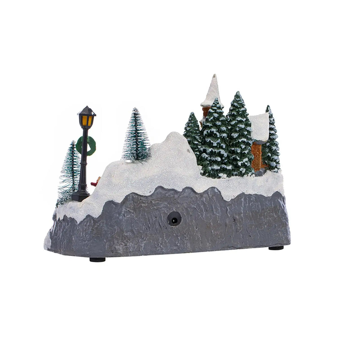 Snow Village LED Light-Up Resin Statue | Rotating Musical Scene
