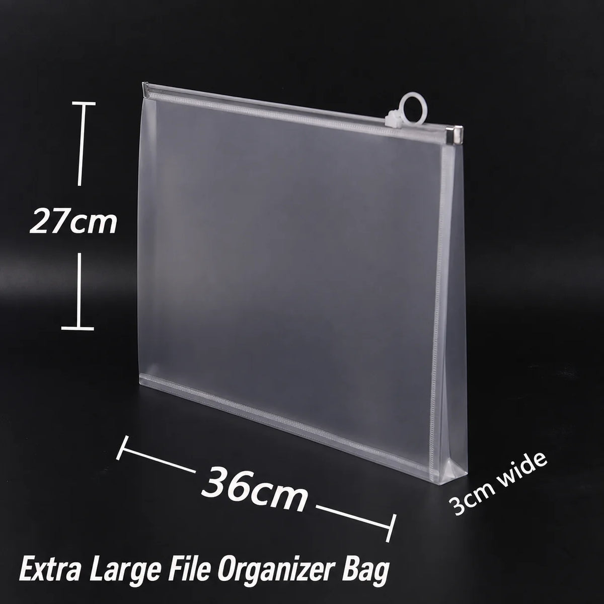 Stand-Up Frosted Zipper Pencil Bag & Document Organizer