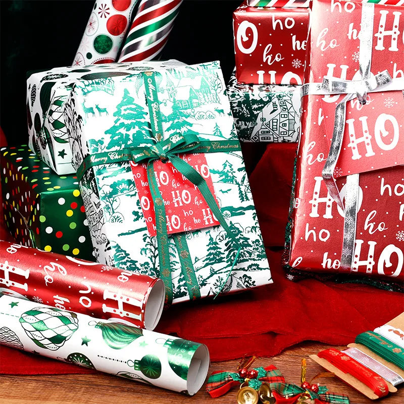Recyclable Kraft Christmas Wrapping Paper Roll 300x43cm