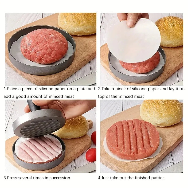 Stainless Steel Burger Press Patty Maker – Non-Stick Mold Kit