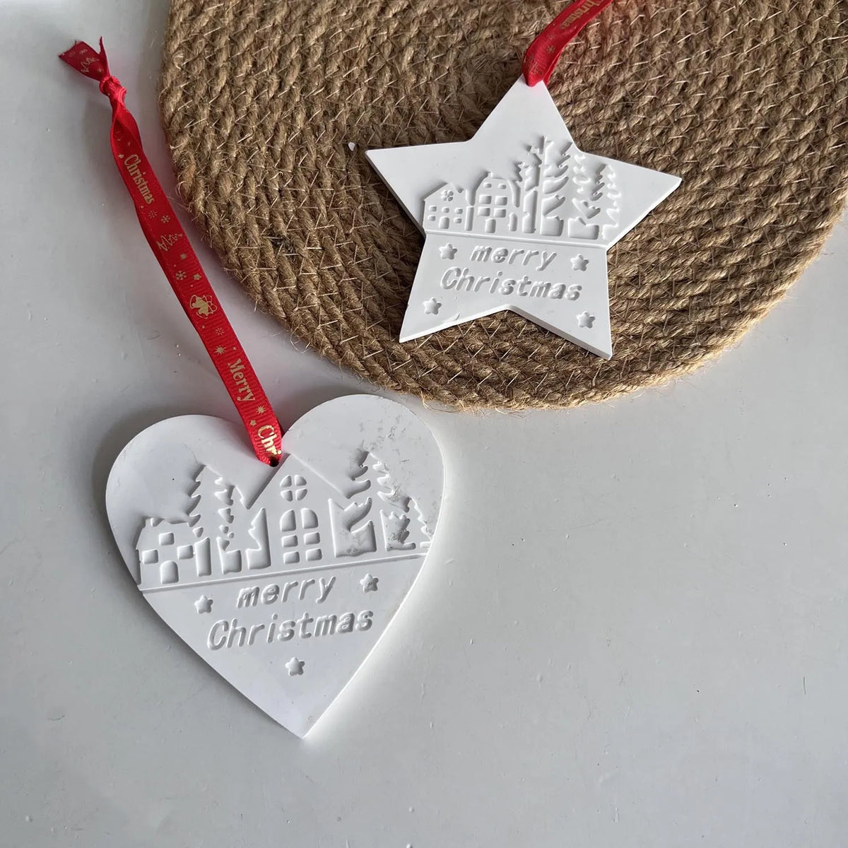 Christmas Silicone Mold – Heart Pentagram House Tree Pendant