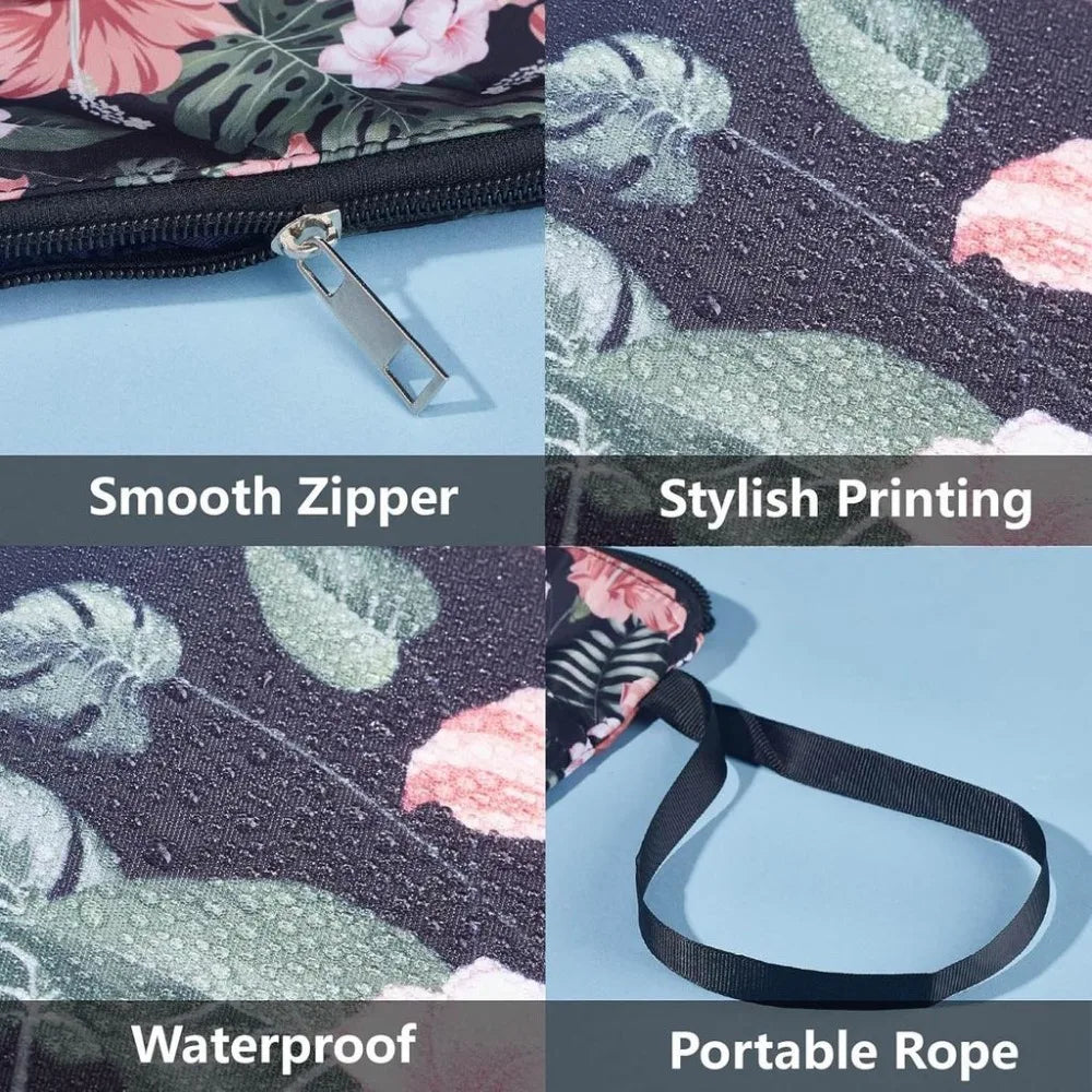 Washable Fabric Book Sleeve with Zipper – Flower Leaf Design