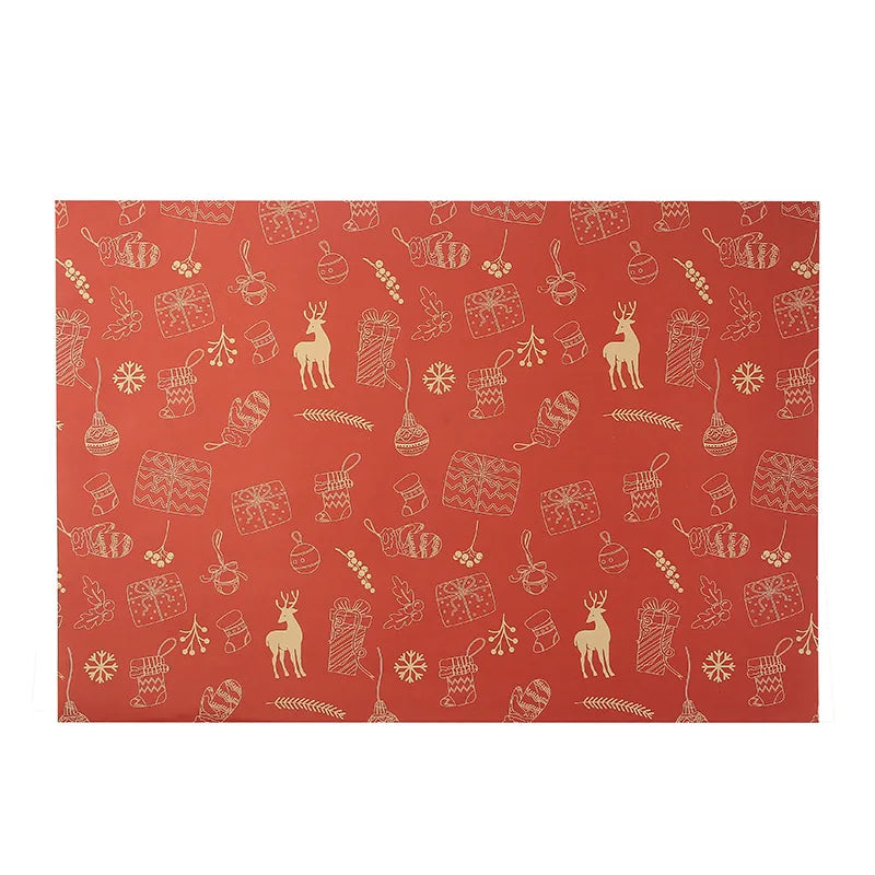 Christmas Vintage Kraft Wrapping Paper – Tree & Snowflake