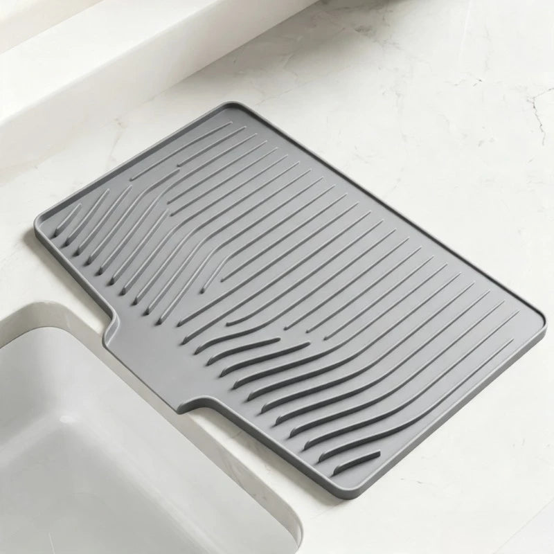 Silicone Inclined Drainage Drying Mat – Kitchen Sink & Counter
