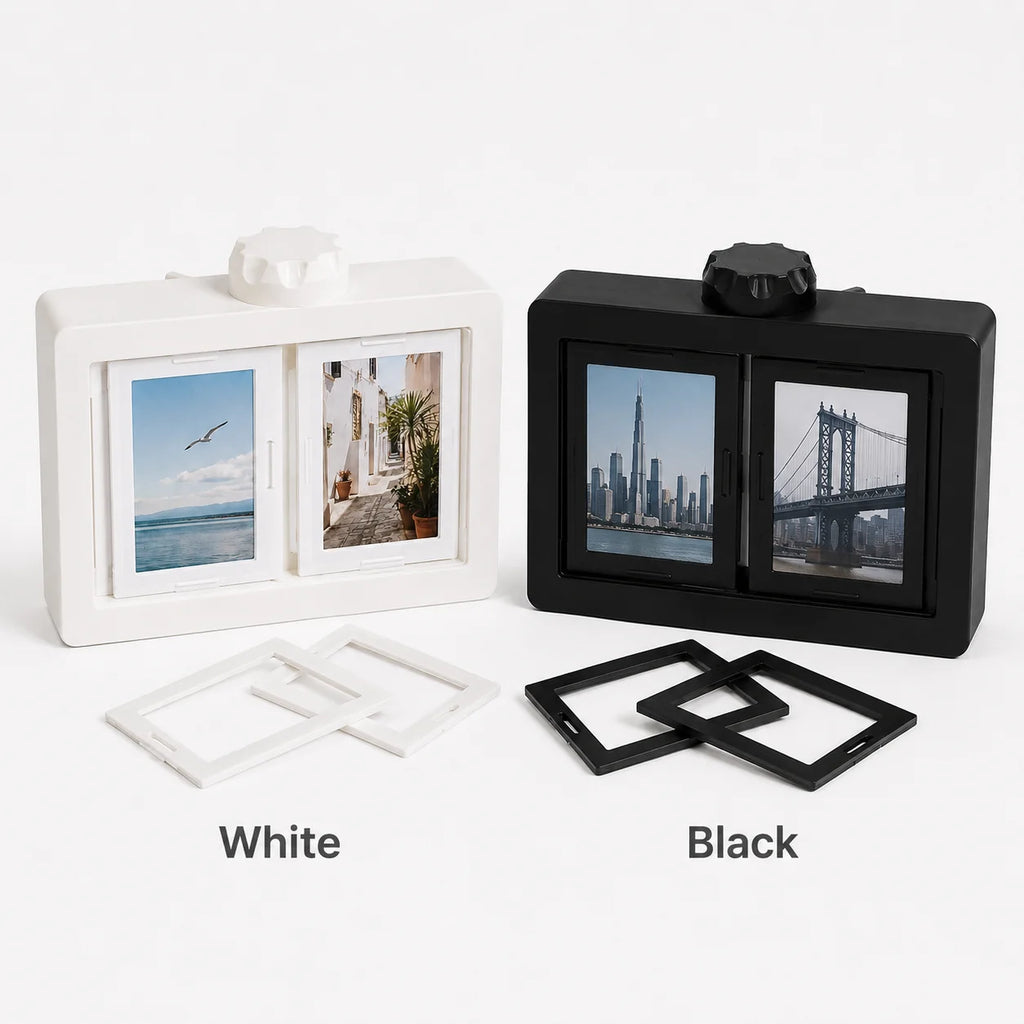 360° Rotating Polaroid Photo Frame – 3-Inch Stereoscopic Album