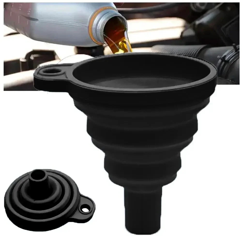 Collapsible Silicone Car Funnel – Universal Leak-Proof Fluid Tool