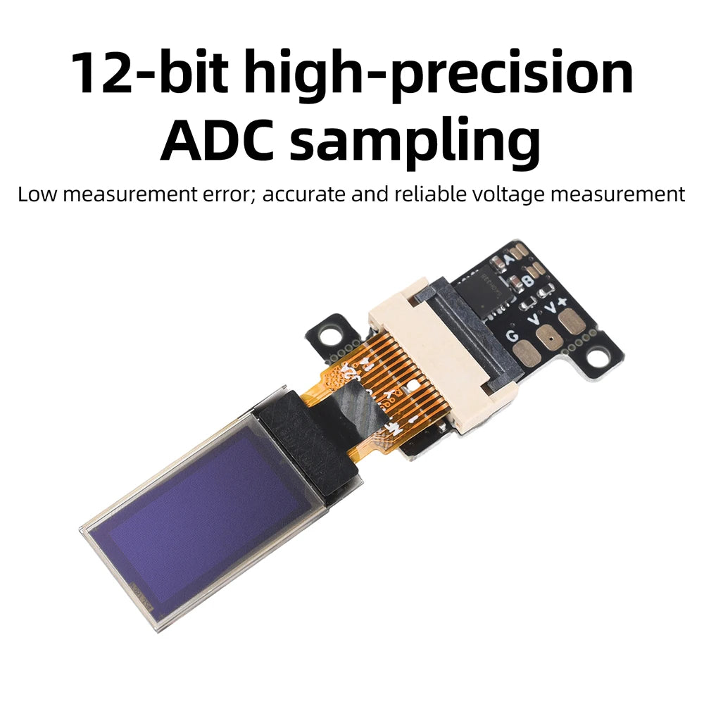 DC 0-30V Mini Digital Voltmeter – OLED 12-Bit ADC Gaqqee