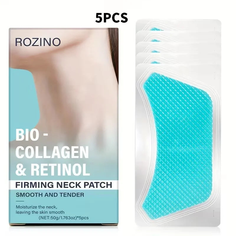 ROZINO Bio-Collagen Neck Lifting Gel Mask Patches – 5-Pack