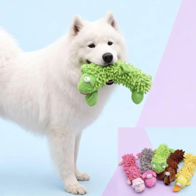 Squeaky Plush Pet Toy – Cute Hippo & Pig Design for Dogs
