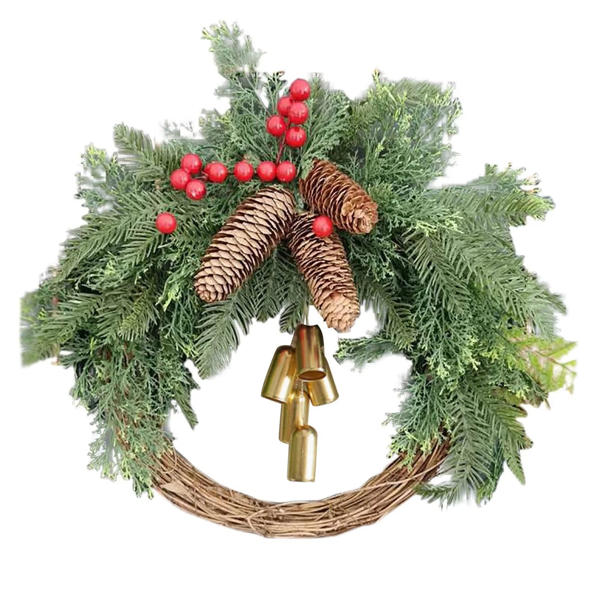 Boho Christmas Wreath – Handcrafted Holiday Door Decoration