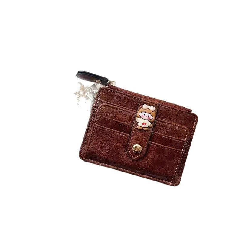 Women's Compact Folding Wallet – Multi-Card Slot Zipper Purse
