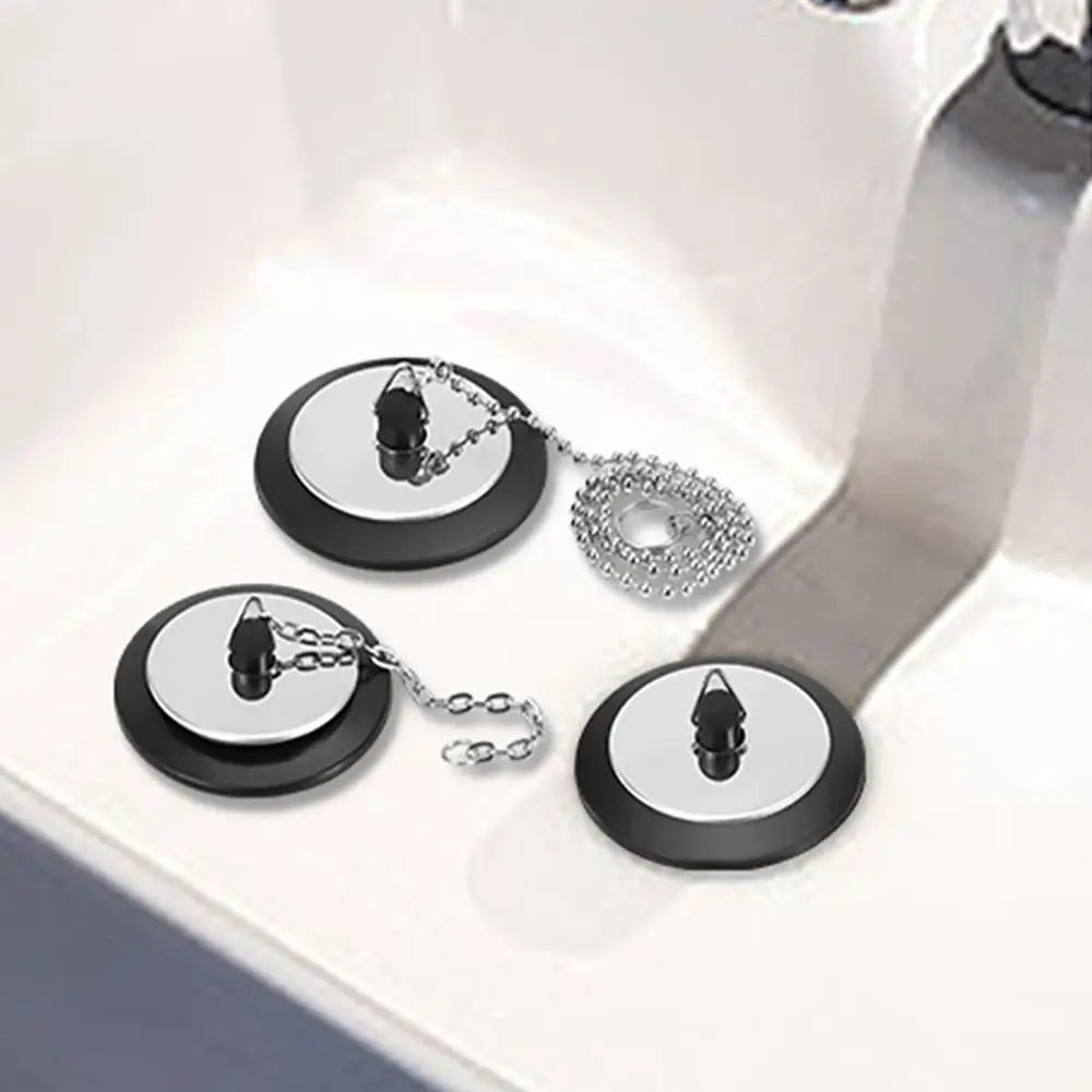 Rubber Bathtub Drain Stopper with Chain – 4/4.3/5cm Plug