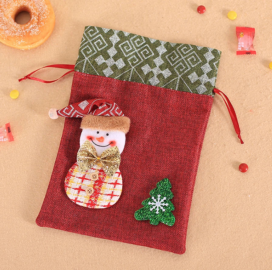 Christmas Drawstring Candy Gift Bag – Festive Holiday Treat Bag