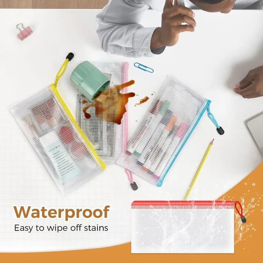 PVC Mesh Zipper Pouch – Waterproof Transparent Organizer