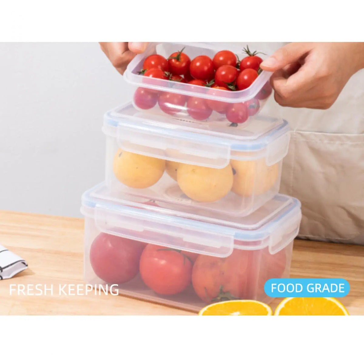 Vacuum Sealed Food Storage Container with Air Pump – 4 Sizes