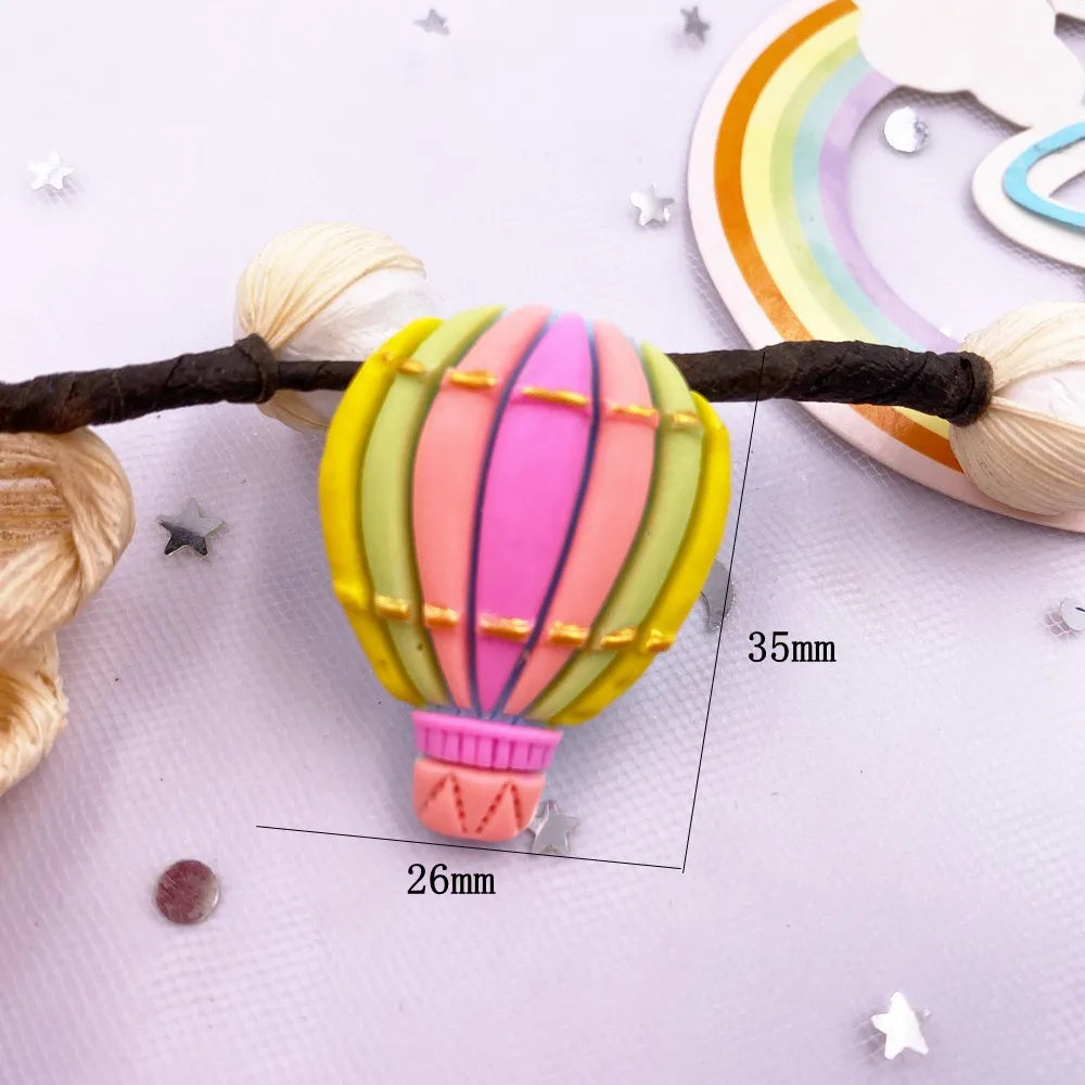 10PCS Resin Kawaii Flatback Cabochons – Stars Rainbows Balloons