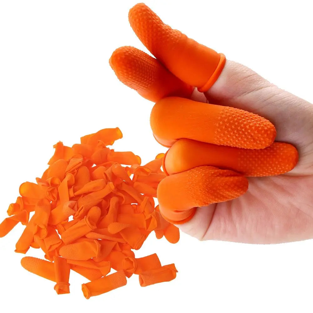 100-Pack Natural Latex Finger Cots – Anti-Slip Rubber Covers