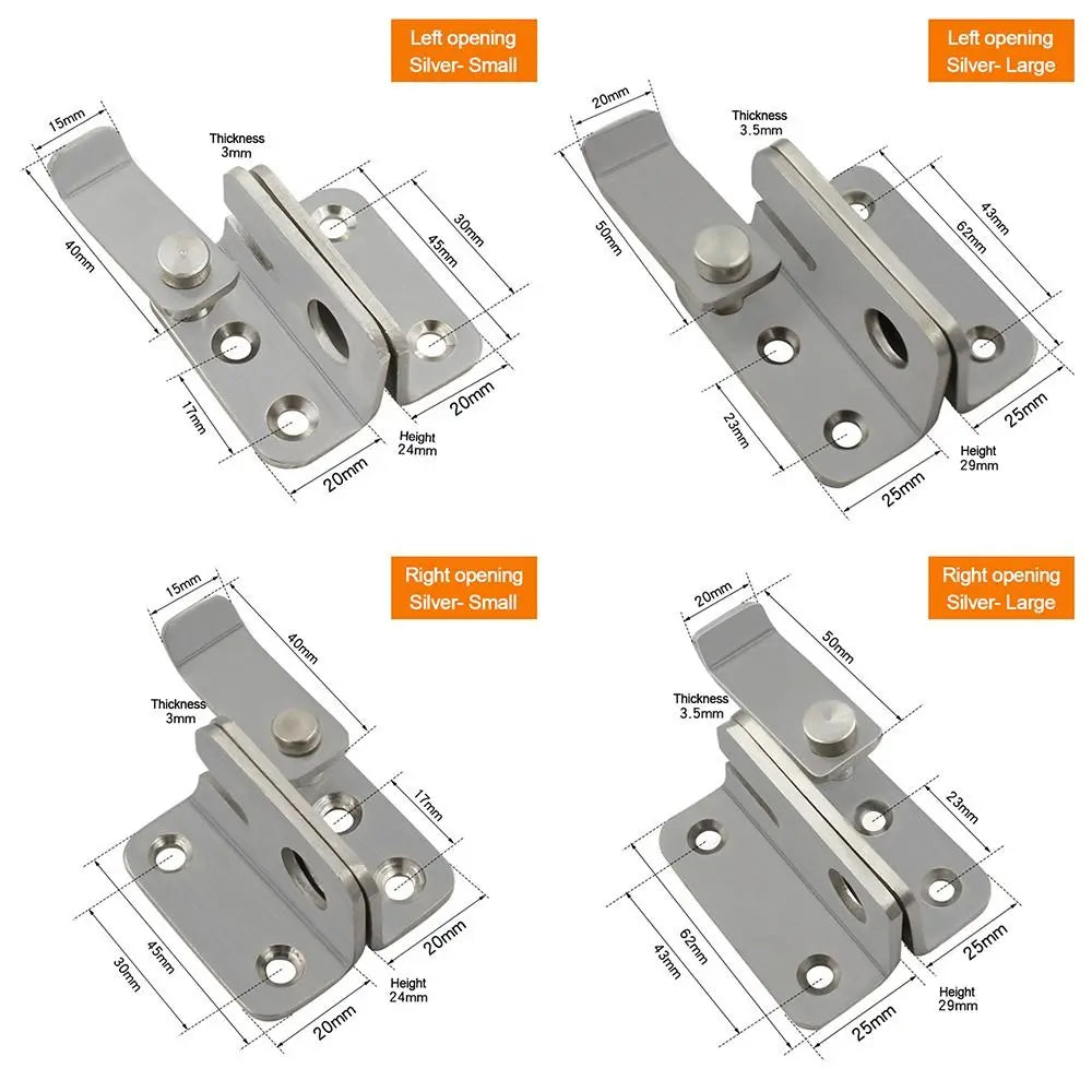 Stainless Steel Sliding Door Lock Bolt & Latch Clasp