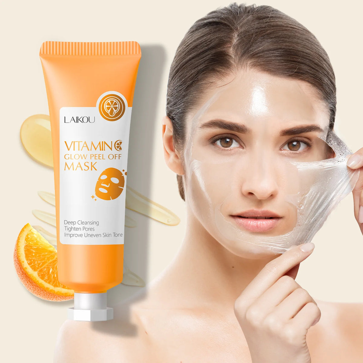 LAIKOU Vitamin C Peel-Off Face Mask – Pore Cleansing & Glow