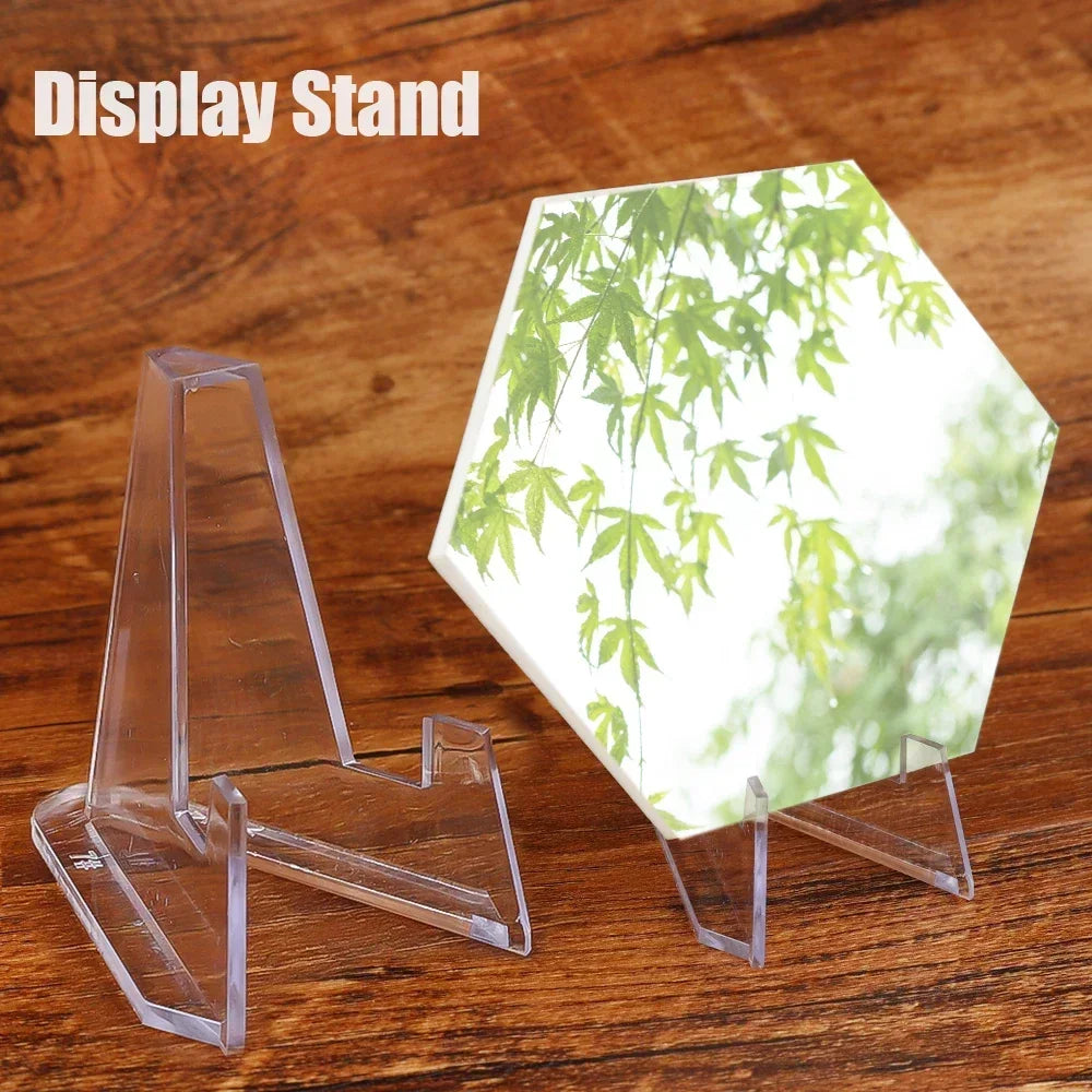 Acrylic Triangle Display Stand – Coin, Card & Phone Holder