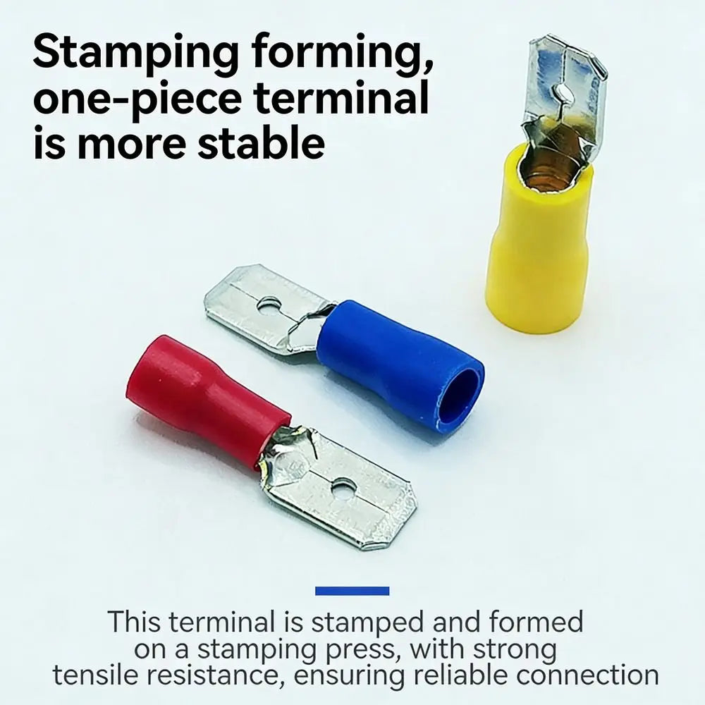 50-Pack Insulated Crimp Spade Terminal Connectors 2.8/4.8/6.3mm