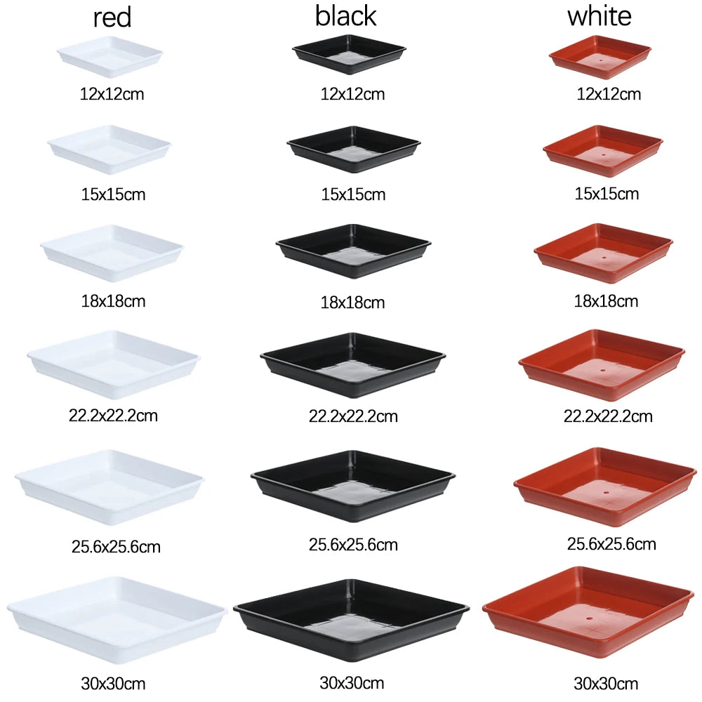 Square Plastic Plant Saucer Drip Tray – Indoor & Outdoor Use