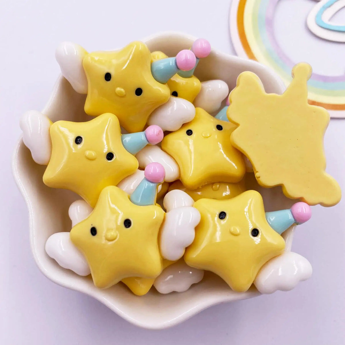 Resin Kawaii Angel Star Baby Flatback Figurines 6PCS DIY Crafts